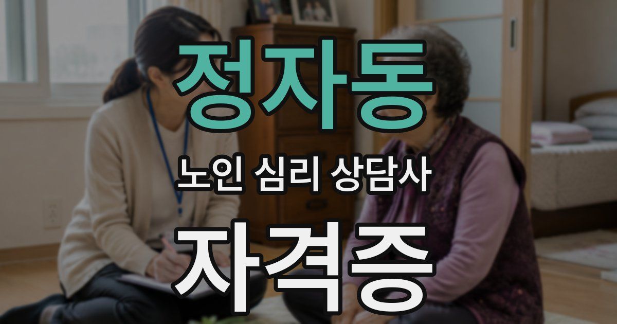 정자동 노인 심리 상담사 자격증