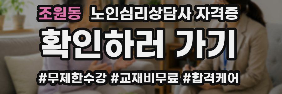 조원동 노인 심리 상담사 자격증