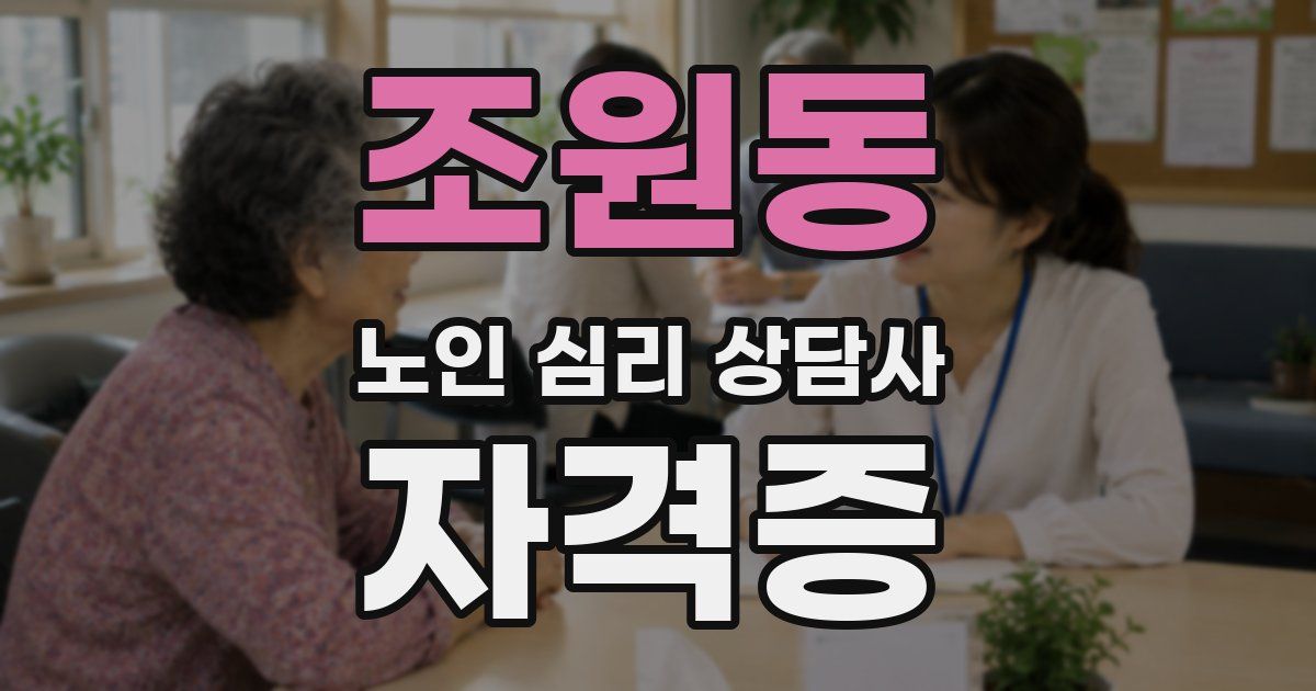 조원동 노인 심리 상담사 자격증
