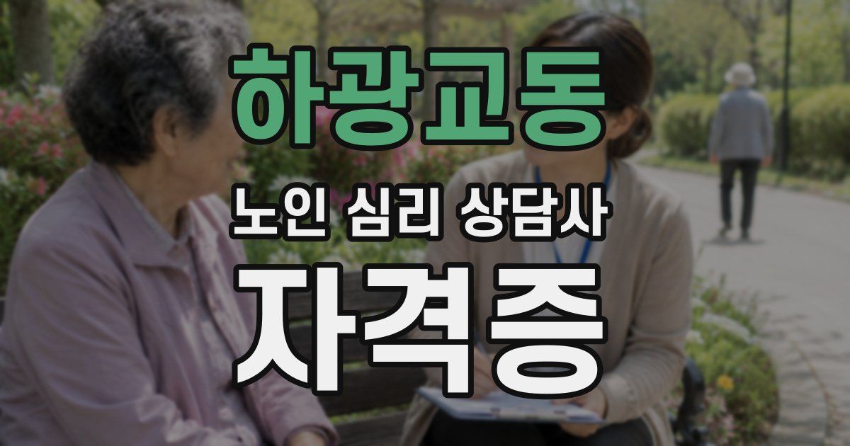 하광교동 노인 심리 상담사 자격증