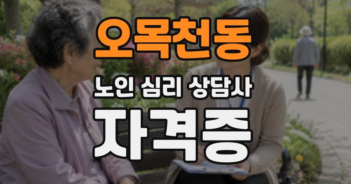 오목천동 노인 심리 상담사 자격증