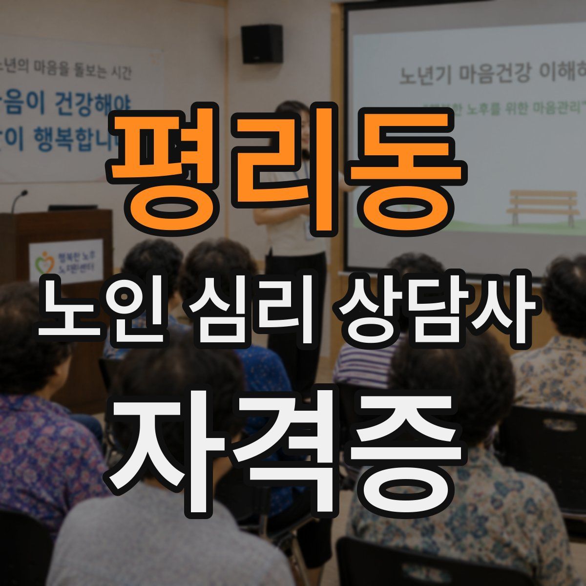 평리동 노인 심리 상담사 자격증