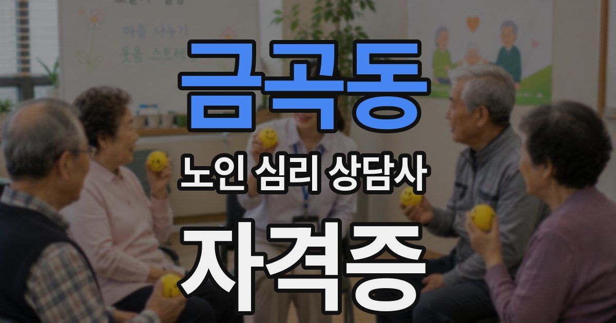 금곡동 노인 심리 상담사 자격증