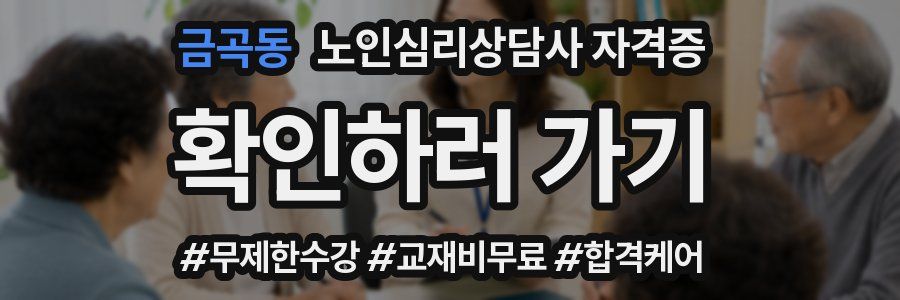 금곡동 노인 심리 상담사 자격증