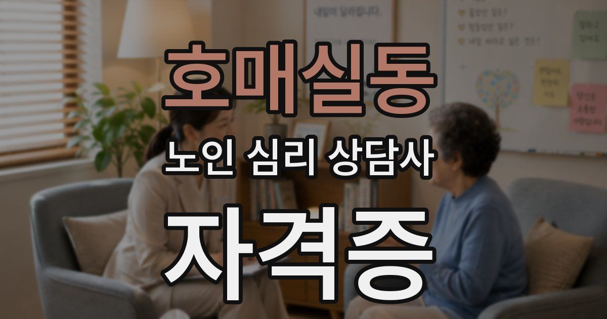 호매실동 노인 심리 상담사 자격증