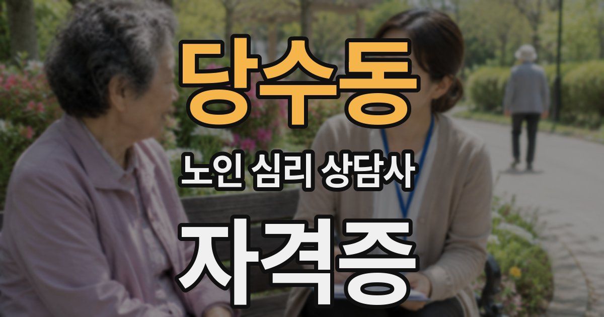 당수동 노인 심리 상담사 자격증