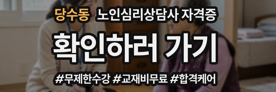 당수동 노인 심리 상담사 자격증