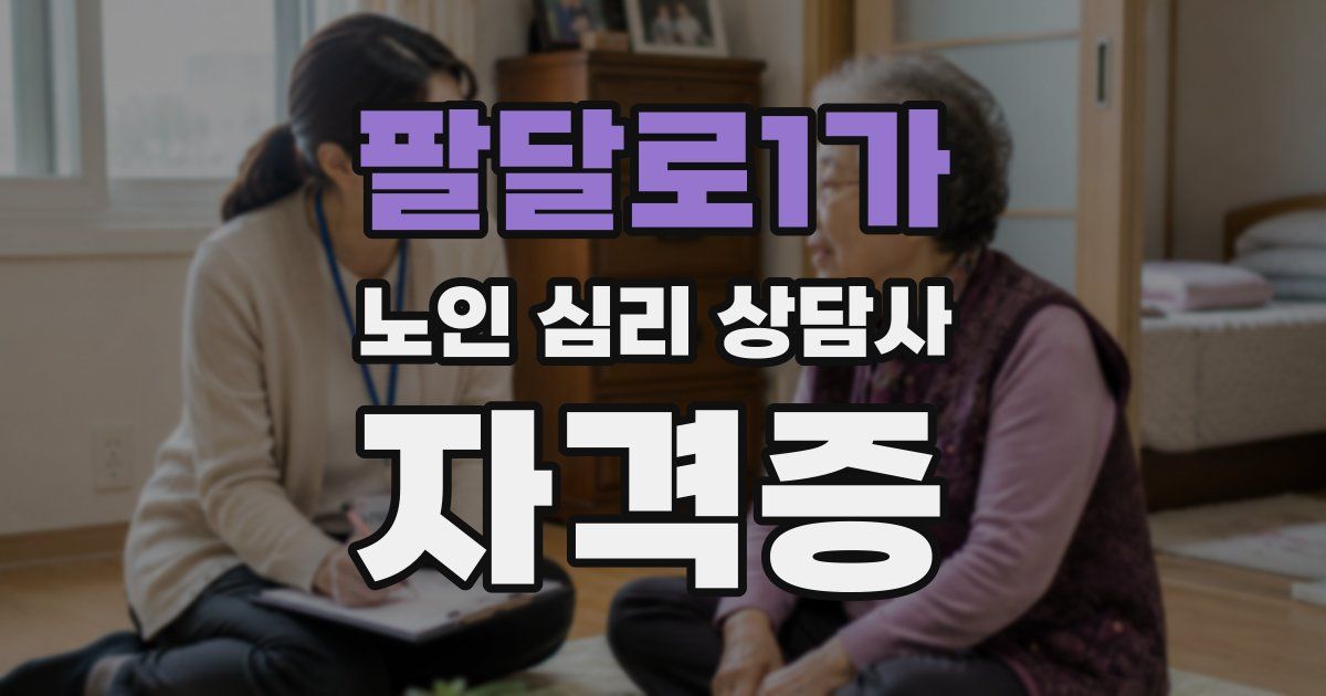 팔달로1가 노인 심리 상담사 자격증