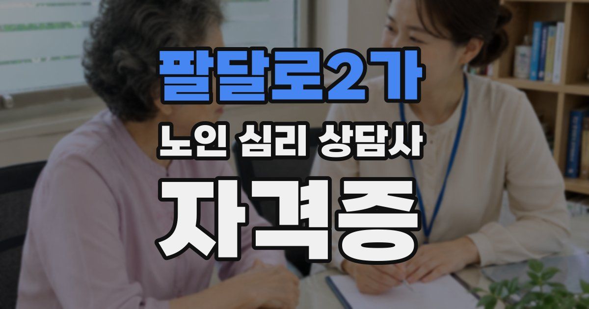 팔달로2가 노인 심리 상담사 자격증