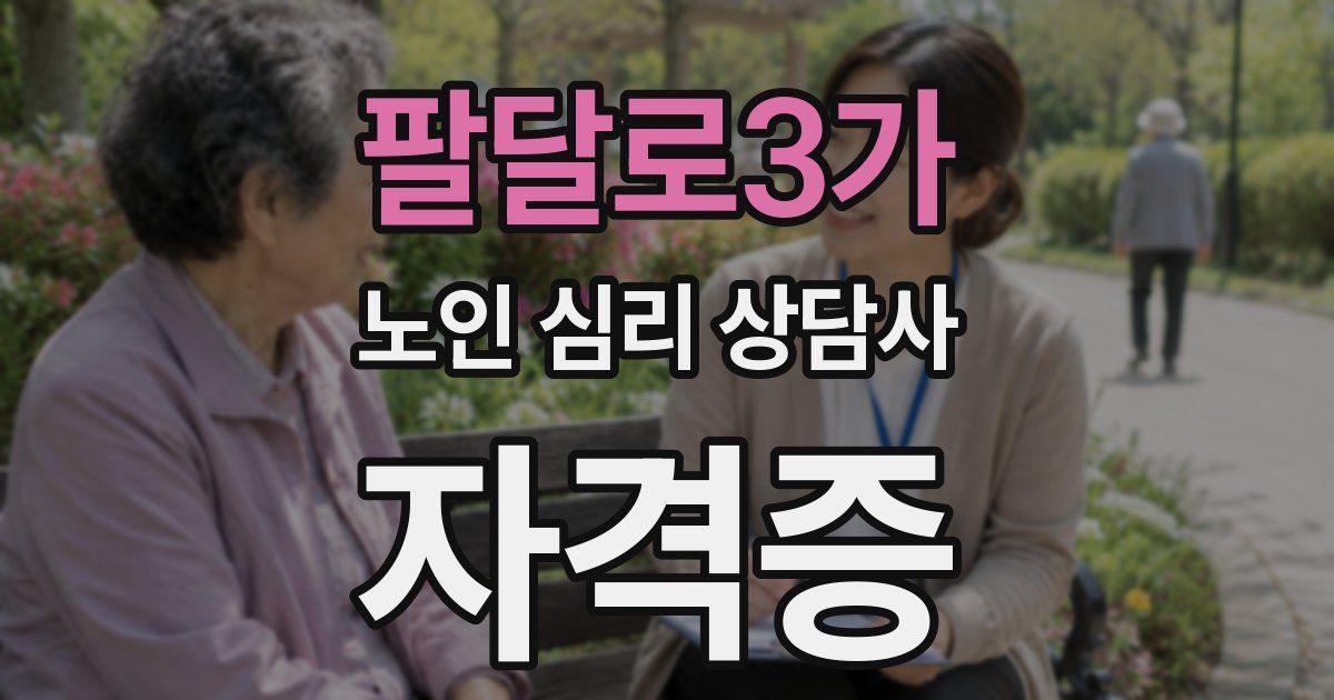 팔달로3가 노인 심리 상담사 자격증
