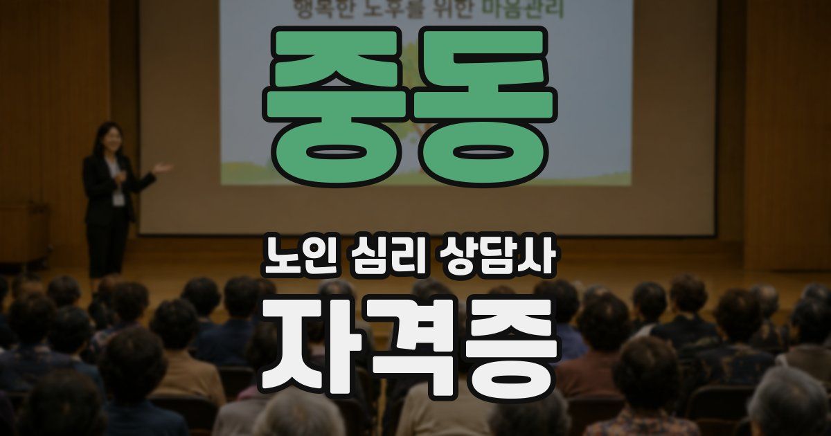중동 노인 심리 상담사 자격증