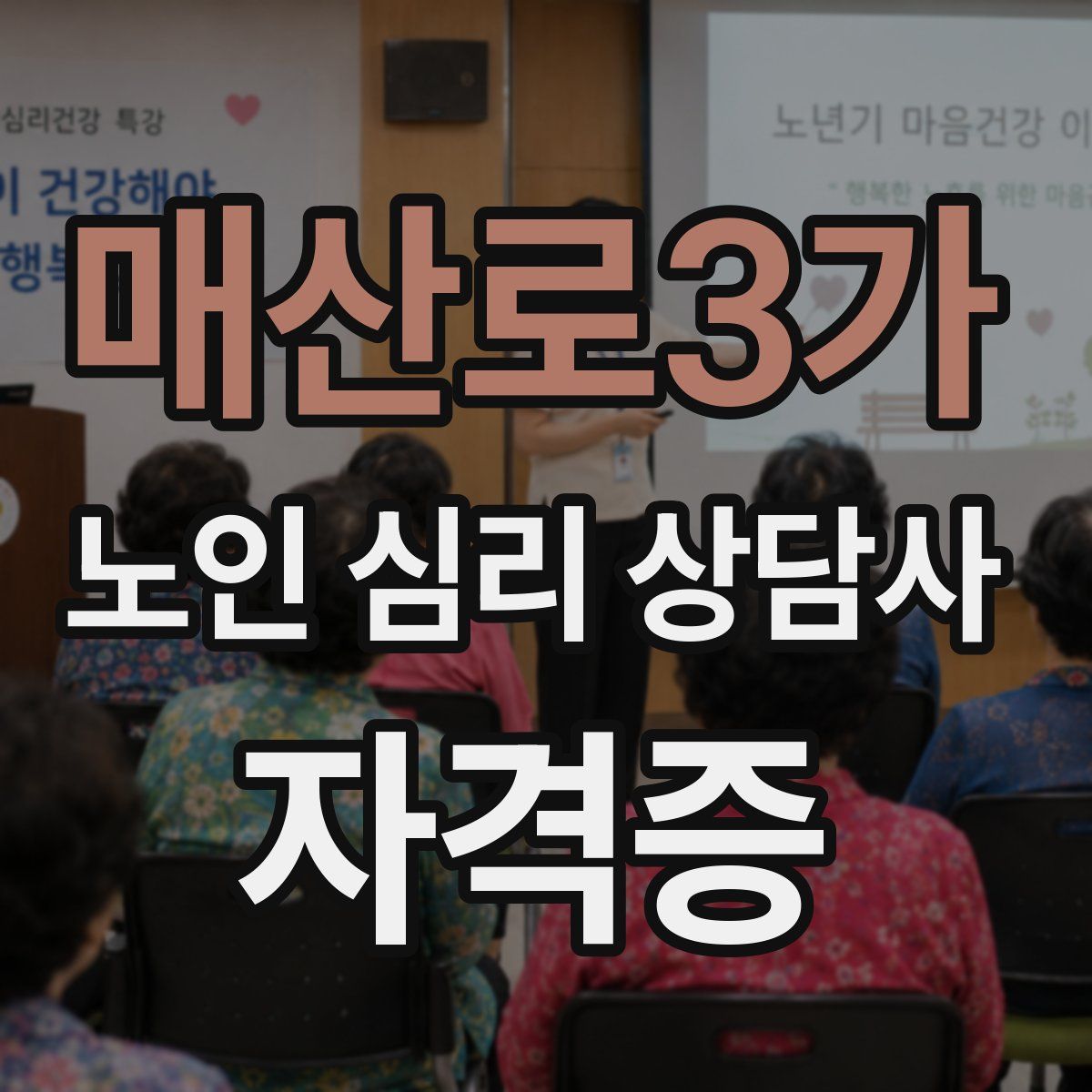 매산로3가 노인 심리 상담사 자격증