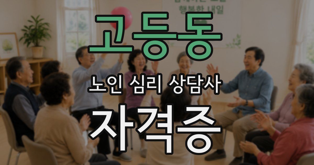 고등동 노인 심리 상담사 자격증