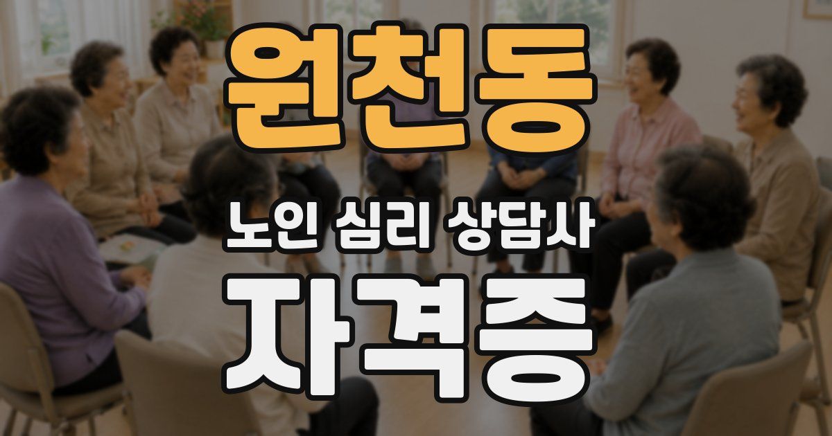 원천동 노인 심리 상담사 자격증