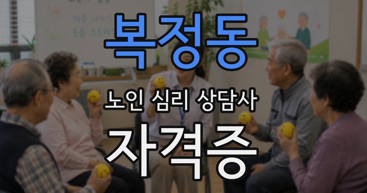 복정동 노인 심리 상담사 자격증