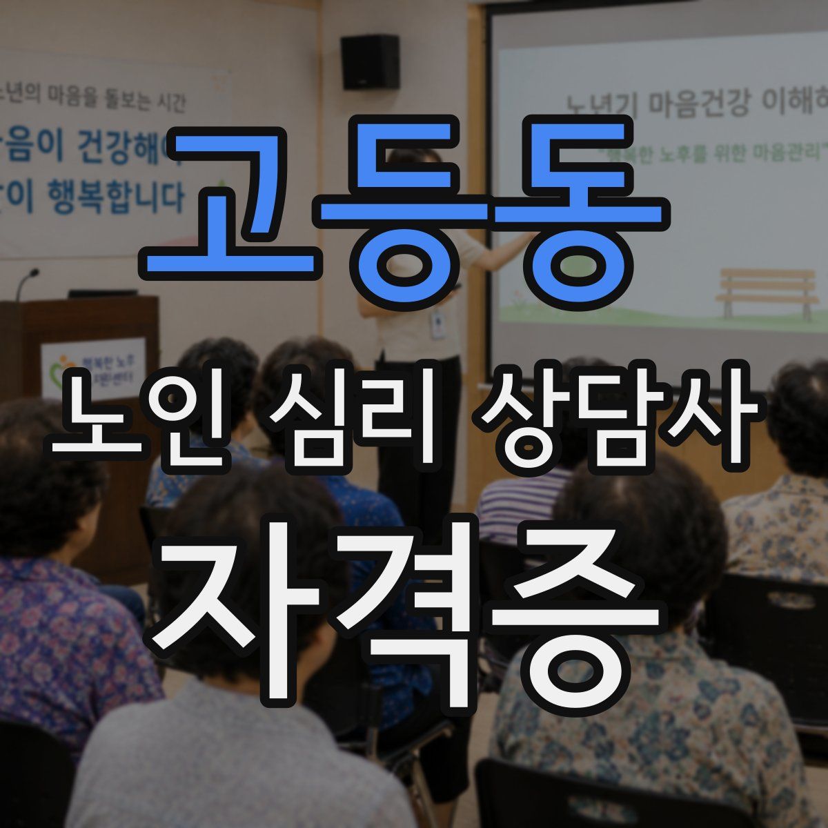 고등동 노인 심리 상담사 자격증