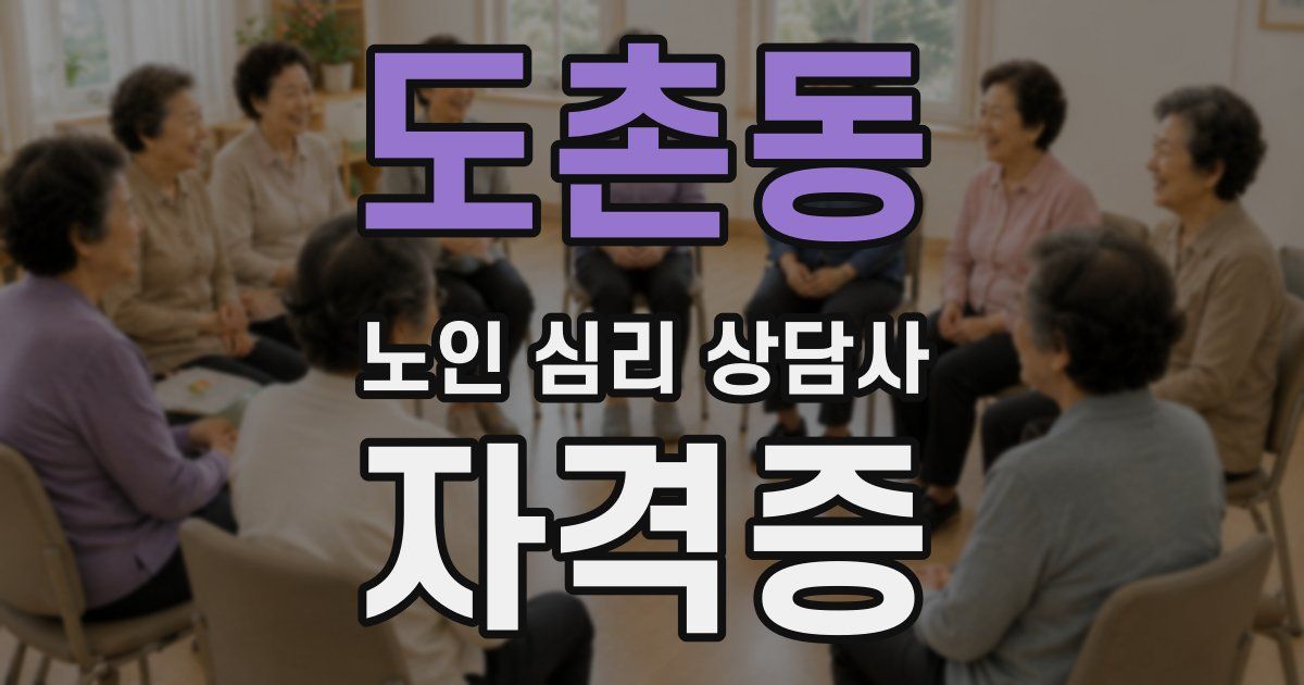 도촌동 노인 심리 상담사 자격증