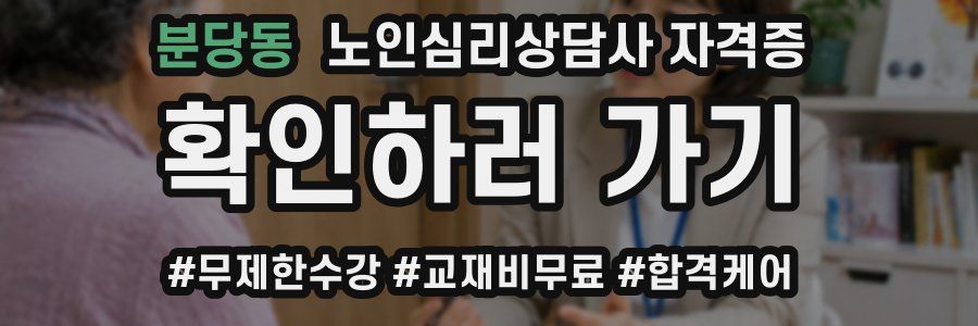 분당동 노인 심리 상담사 자격증