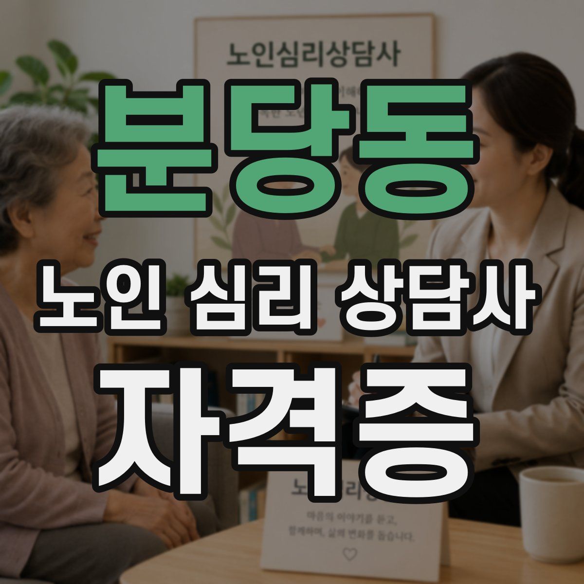 분당동 노인 심리 상담사 자격증