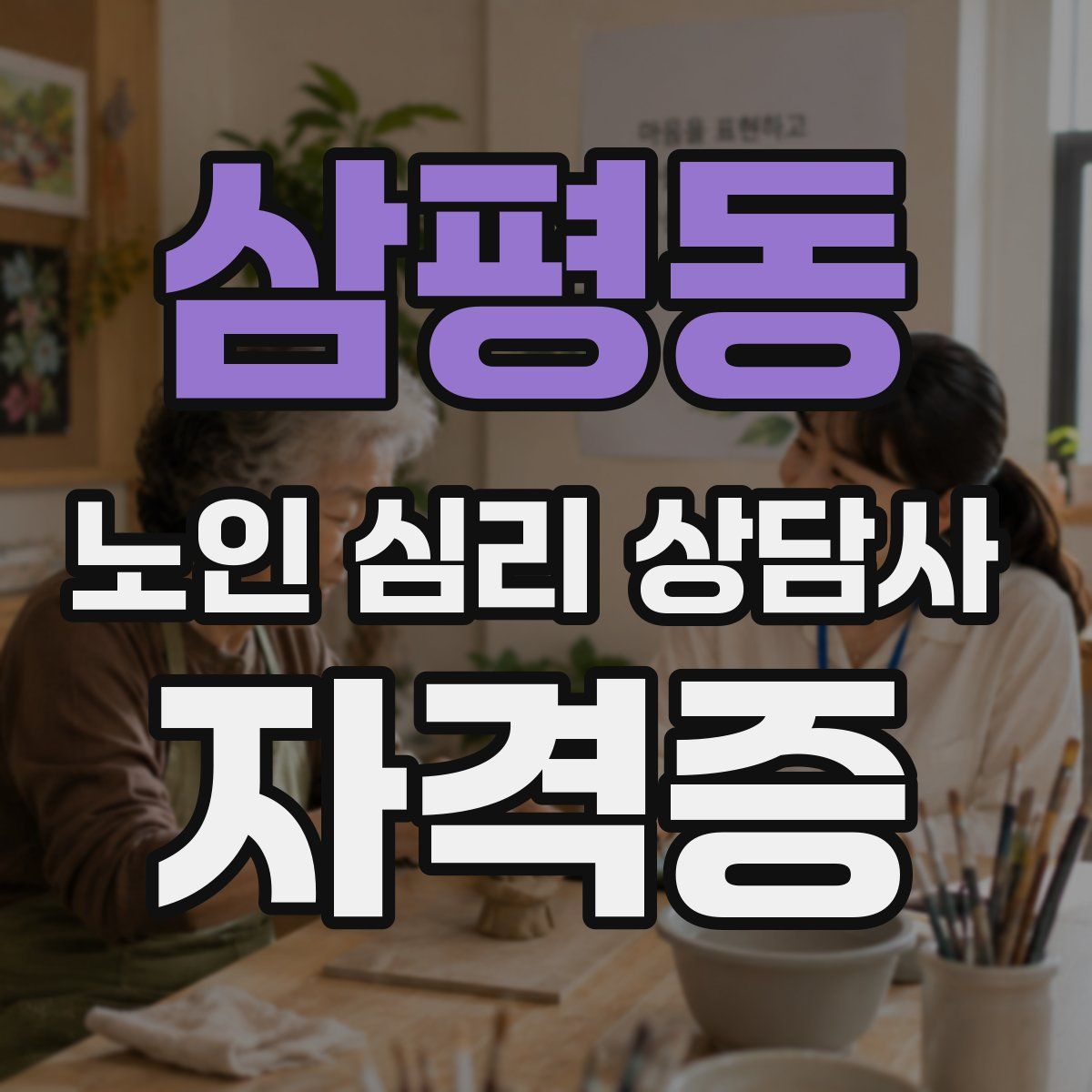 삼평동 노인 심리 상담사 자격증