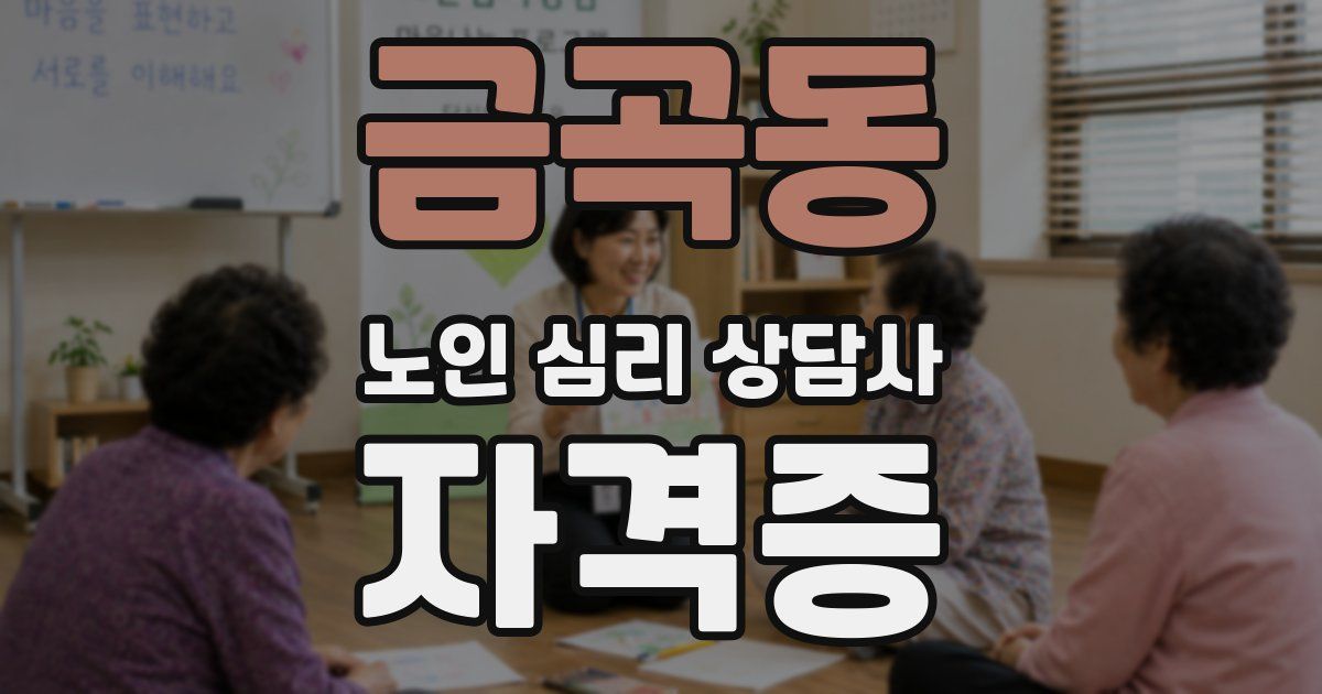 금곡동 노인 심리 상담사 자격증