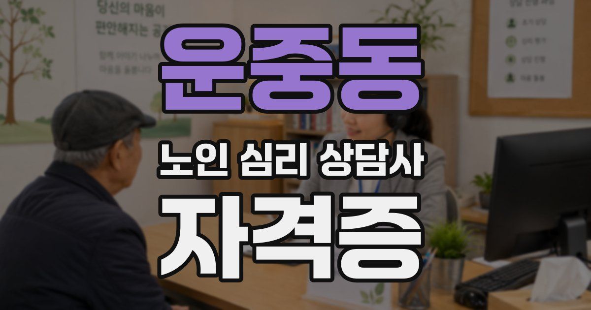 운중동 노인 심리 상담사 자격증