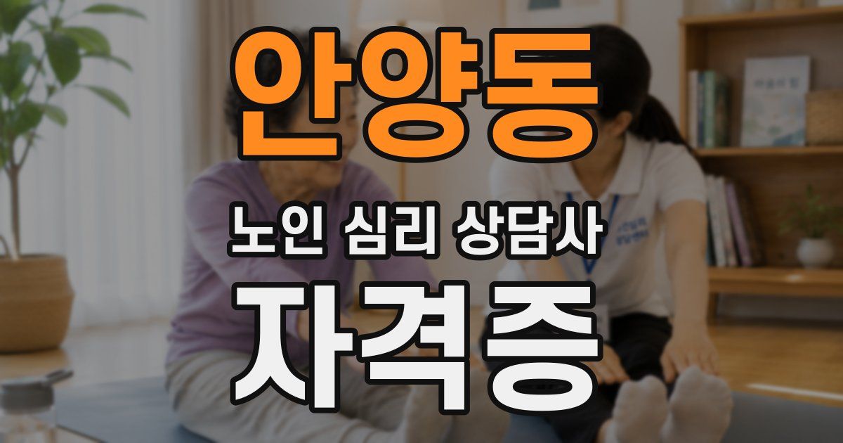 안양동 노인 심리 상담사 자격증