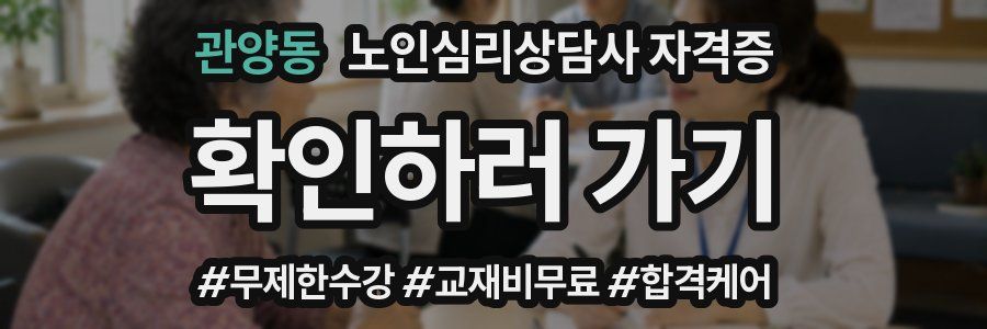 관양동 노인 심리 상담사 자격증