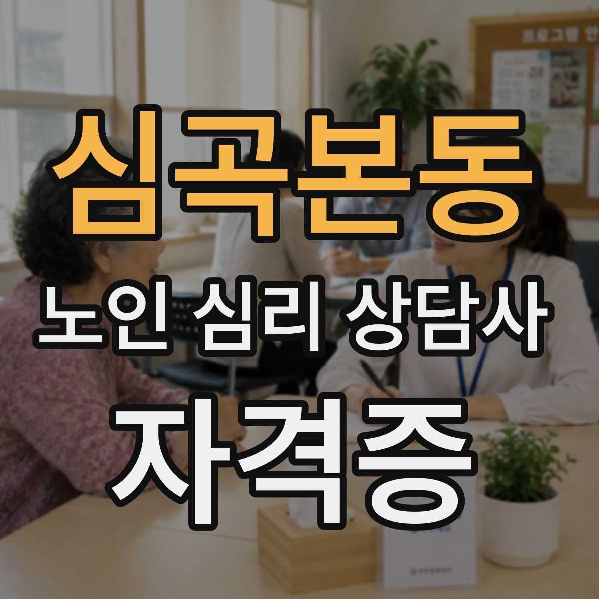 심곡본동 노인 심리 상담사 자격증