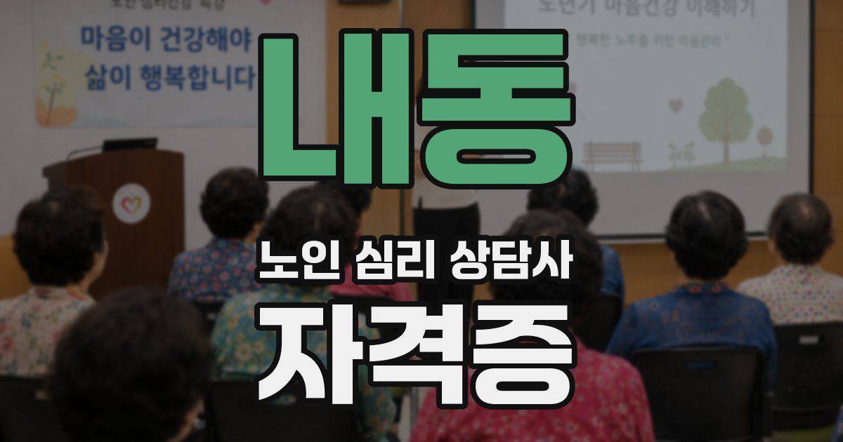 내동 노인 심리 상담사 자격증