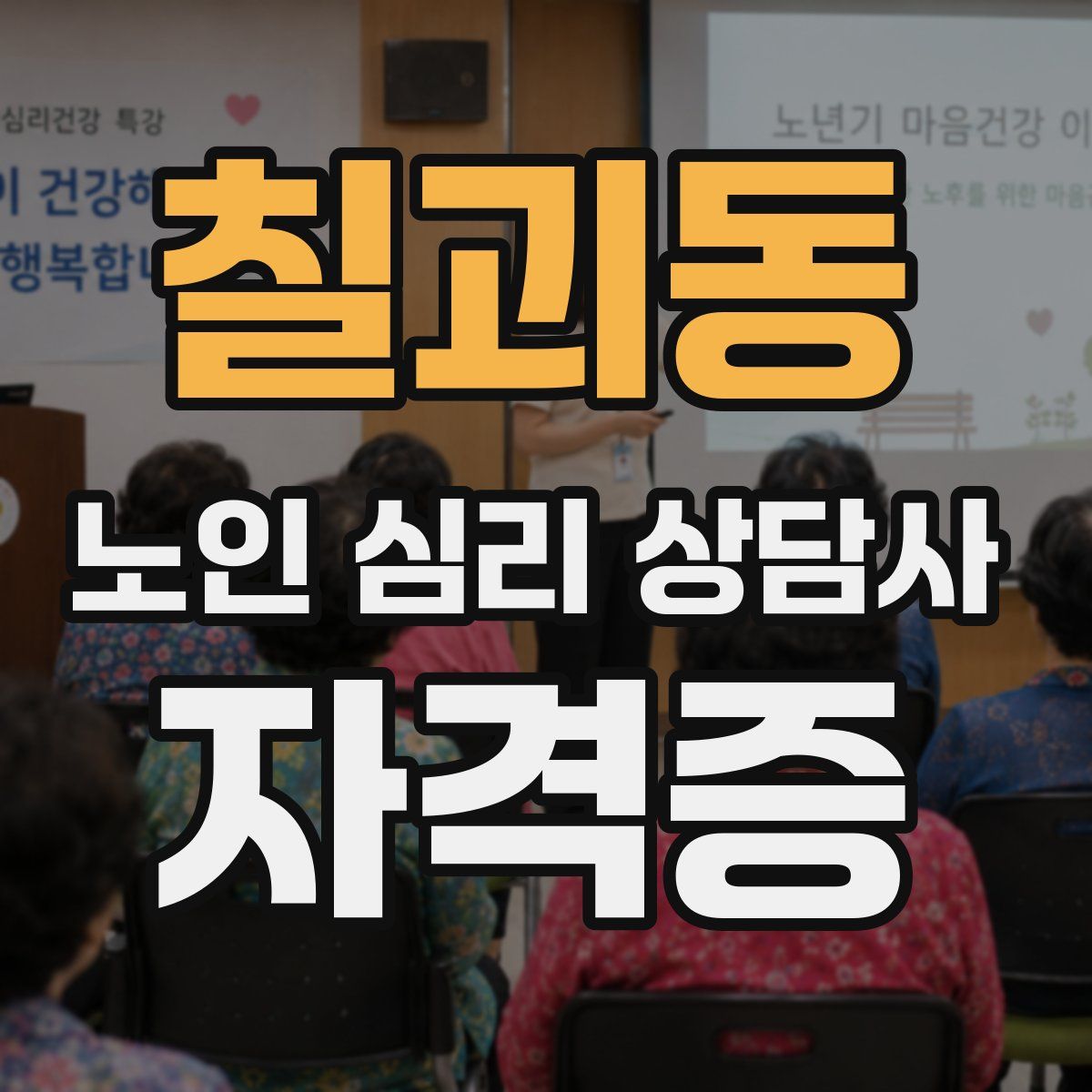 칠괴동 노인 심리 상담사 자격증