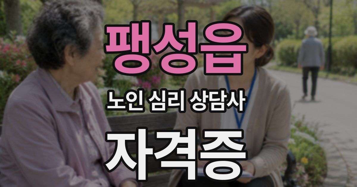 팽성읍 노인 심리 상담사 자격증