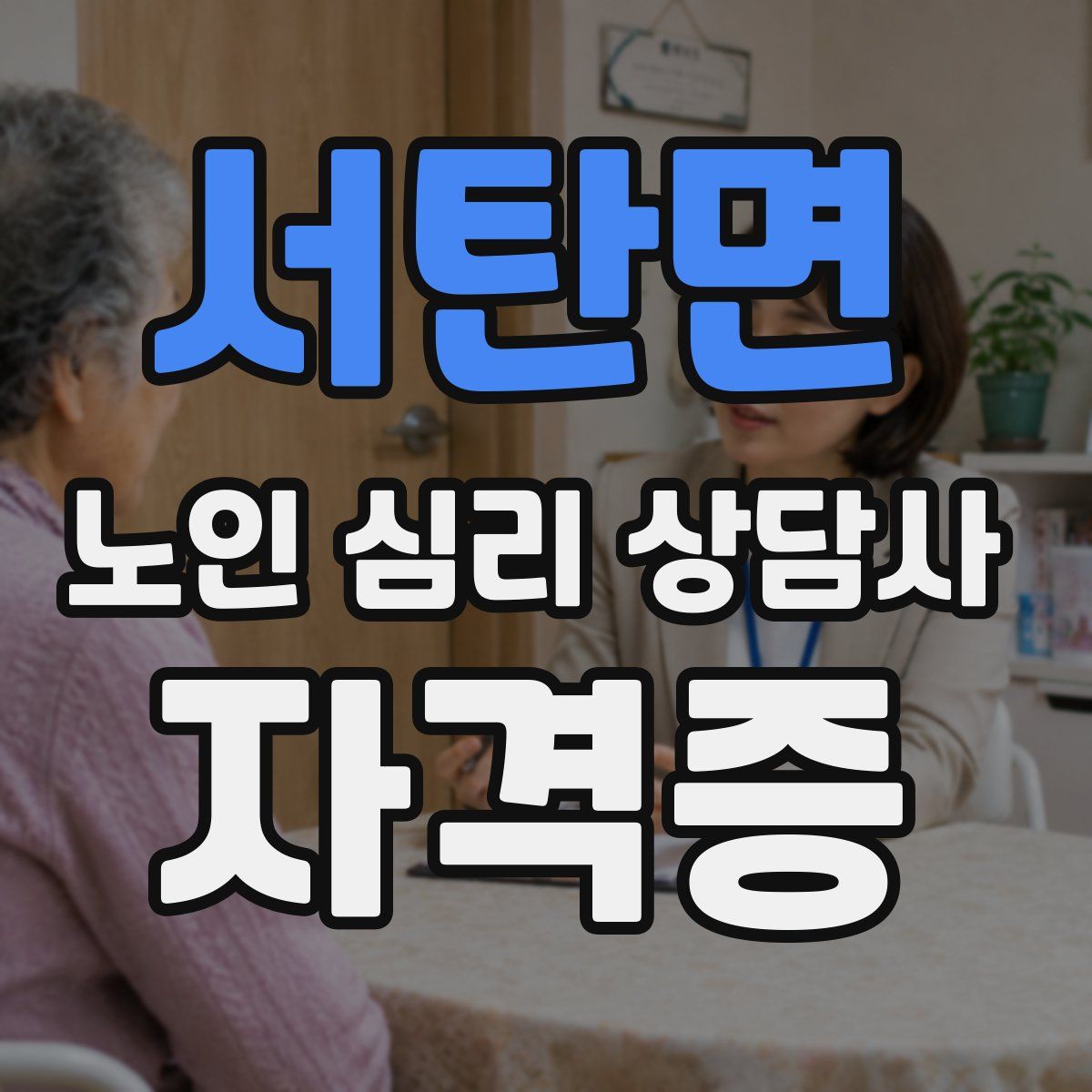 서탄면 노인 심리 상담사 자격증