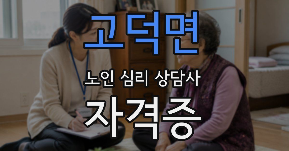 고덕면 노인 심리 상담사 자격증