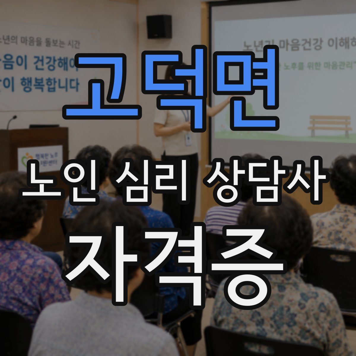 고덕면 노인 심리 상담사 자격증
