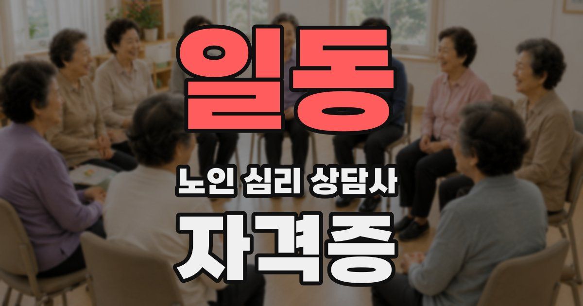 일동 노인 심리 상담사 자격증