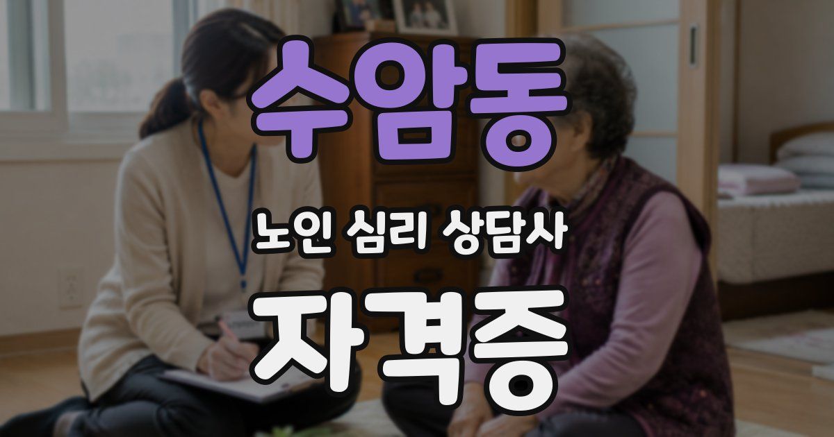 수암동 노인 심리 상담사 자격증