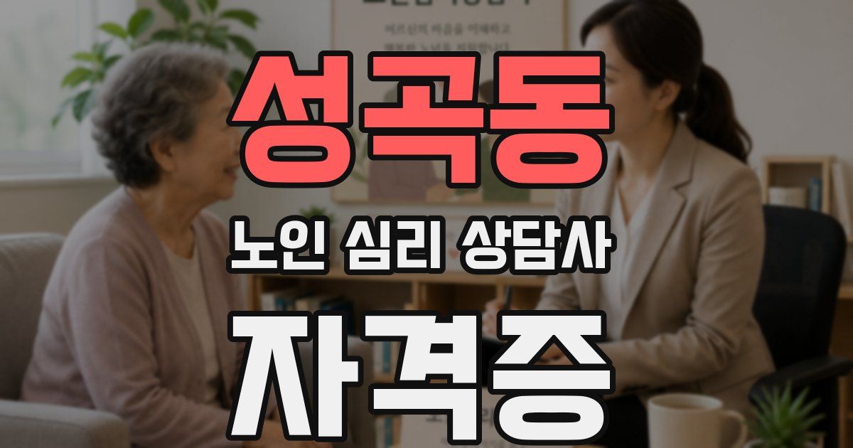 성곡동 노인 심리 상담사 자격증
