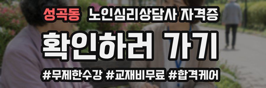 성곡동 노인 심리 상담사 자격증