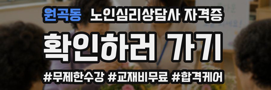 원곡동 노인 심리 상담사 자격증