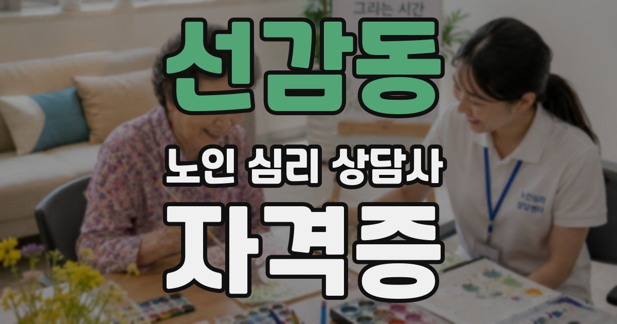 선감동 노인 심리 상담사 자격증