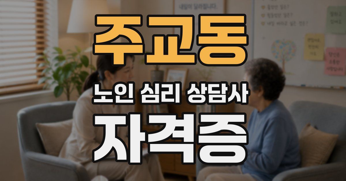 주교동 노인 심리 상담사 자격증
