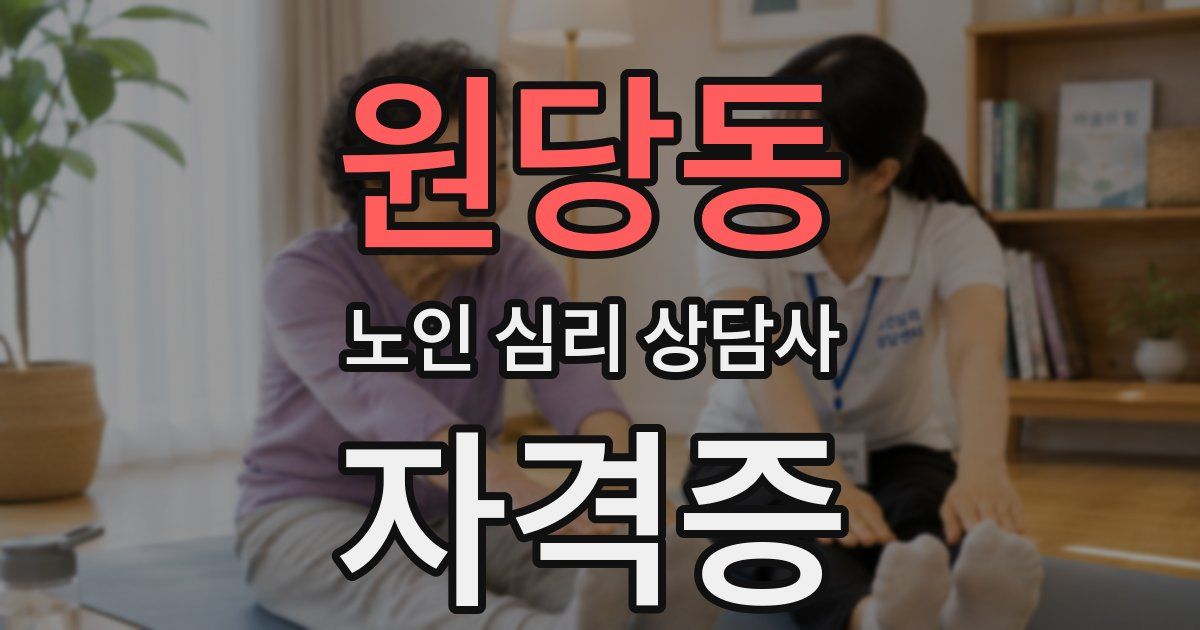 원당동 노인 심리 상담사 자격증