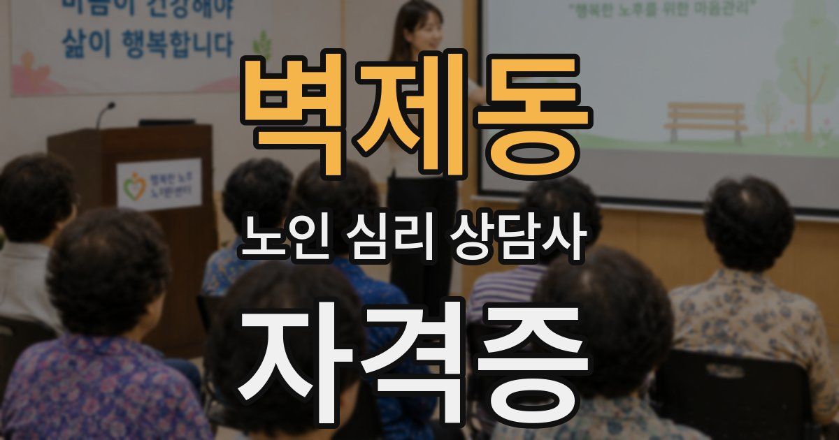 벽제동 노인 심리 상담사 자격증