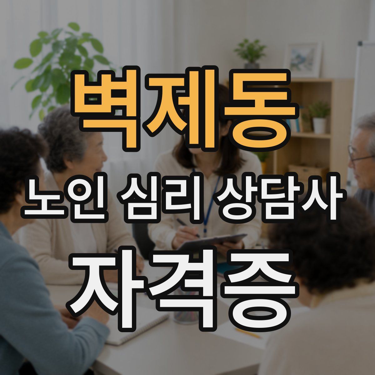 벽제동 노인 심리 상담사 자격증