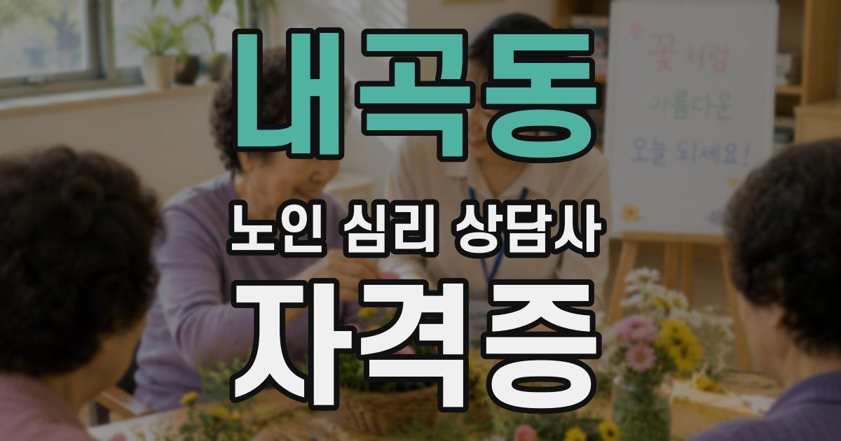 내곡동 노인 심리 상담사 자격증