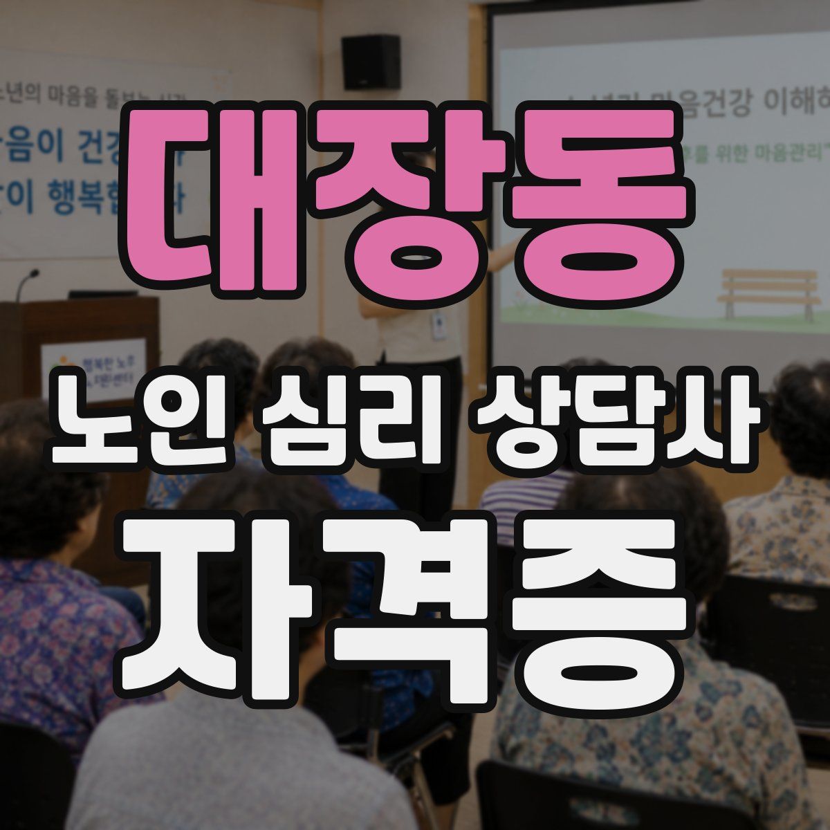 대장동 노인 심리 상담사 자격증