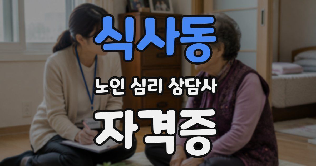 식사동 노인 심리 상담사 자격증