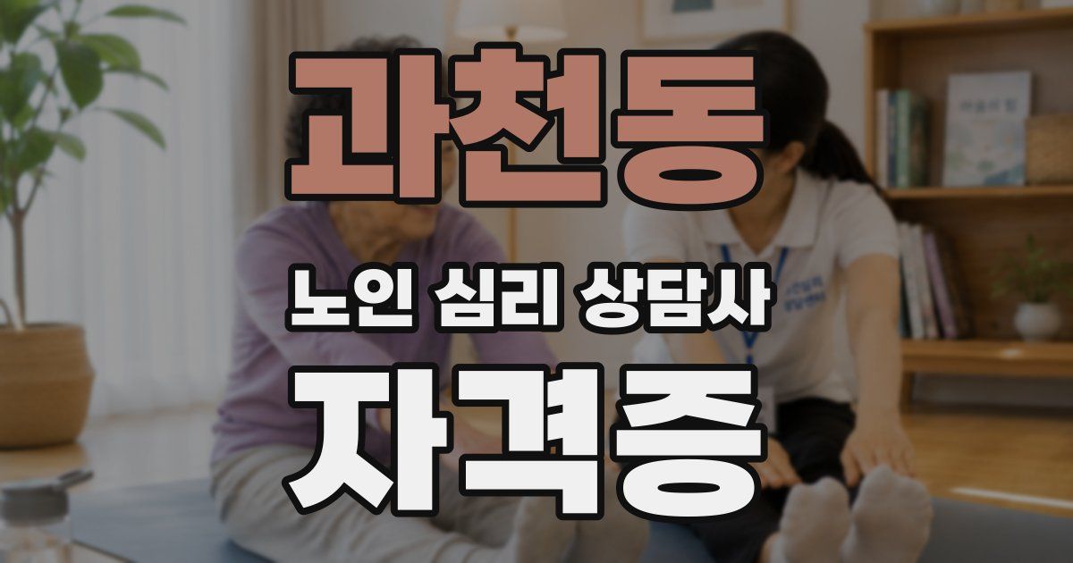 과천동 노인 심리 상담사 자격증