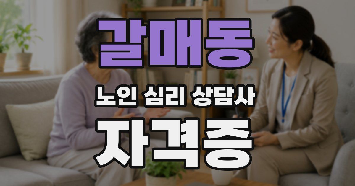 갈매동 노인 심리 상담사 자격증